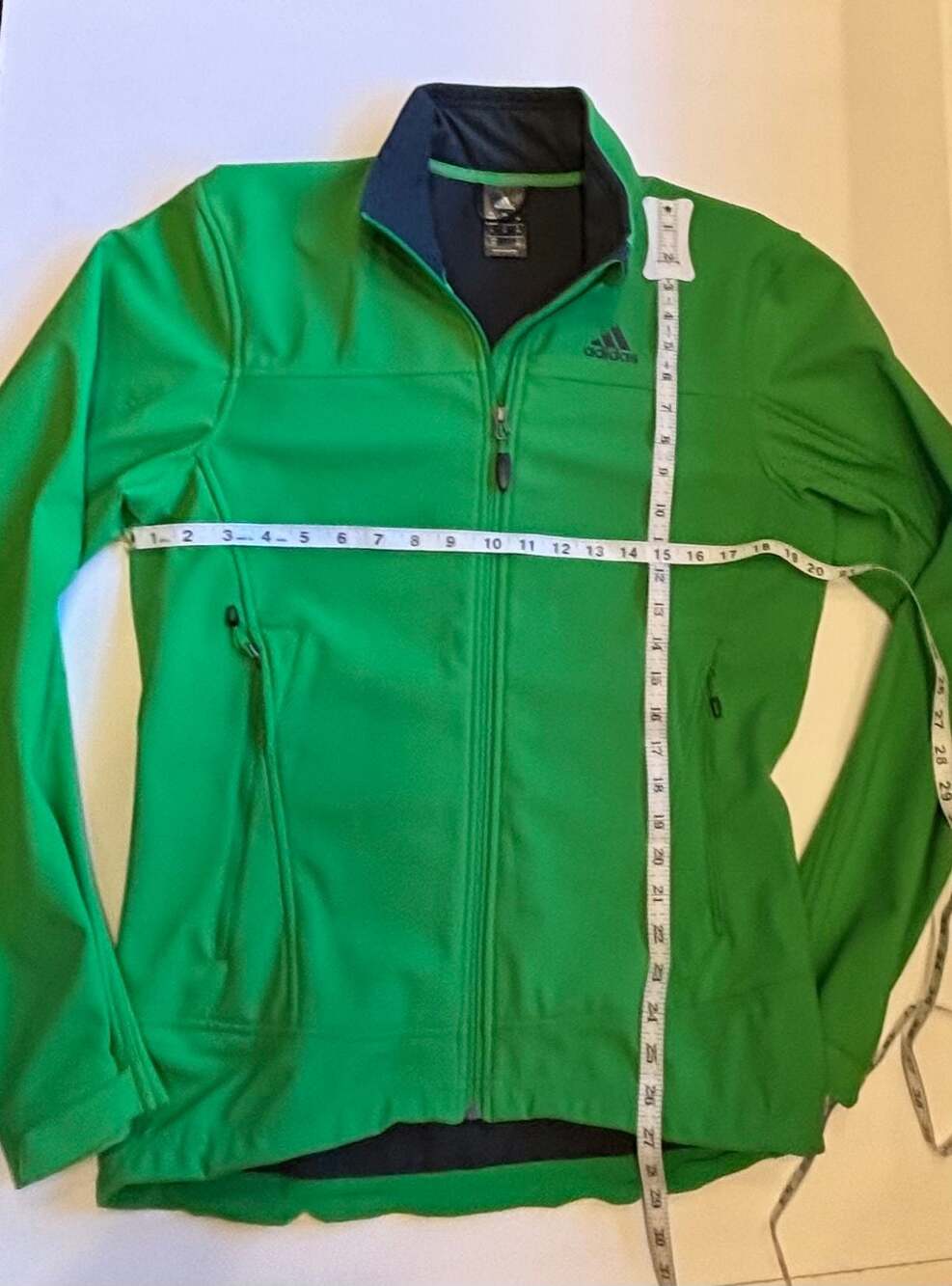 Adidas Green Full-Zip Softshell Performance Jacket Size Small - Picture 5 of 6